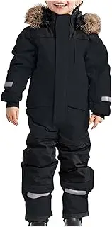[BOXIACEY] Snow Suit for Kids One Piece Snowsuits Overalls Ski Suits Waterproof Winter Jumpsuit Warm Jackets with Hood