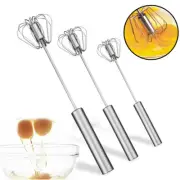 Egg Beater Stainless Steel Egg Whisk Semi-Automatic Blender Tool Classic