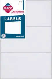 MACO White Rectangular Multi-Purpose Labels, 4 x 2 2" x 4" / 120/Pack,