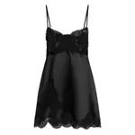 [Dolce & Gabbana] Dolce & Gabbana Lace-trimmed Slip Mini Dress 40 IT BLACK