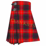 Fraser Red Modern 8-yard Scottish Handmade Traditional Tartan Kilt For Men