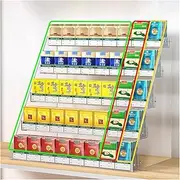 [CARLLEE] Cigarette Rack, Cigarette Display Holder, 5 Tier Desktop Candy Rack, Wall Mounted Cigarette Showcases Rack, Matchbook Display Case with Label Slot(37.1x28.7x39.5cm)