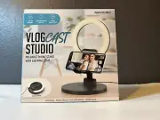 Merkury Vlog Cast Studio Kit Remote-Foldable Stand- And Led Ring Light NEW!