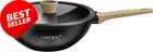 32cm Non-Stick Wok, Aluminum, Glass Lid, PFOA Free