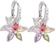 [TOPPERFUN] 1 Pair Marquise Zircon Earrings multicolor earrings christmas opal earrings rhinestone dangle earrings New Year Crystal Ear Stud Fashionable Earrings Delicate Eardrops filler