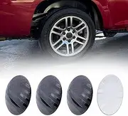 4 Pieces Custom 3.15" 80mm Black Grey US Stars and Stripes Flag Logo Aluminum Circular Badge Stickers for Rims Wheels Hub Center Cap Decals Curved Sticker for Car Truck SUV