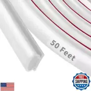 Fingwerk 50 Feet D-Shape Rubber Weather Stripping Door Seal Strip, Self-Adhes