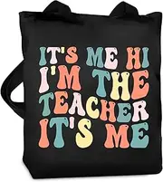 [dealzilla] Teacher Canvas Bag Teacher Gifts for Women Christmas Appreciation Thank You Gifts Teacher Reusable Grocery Bag