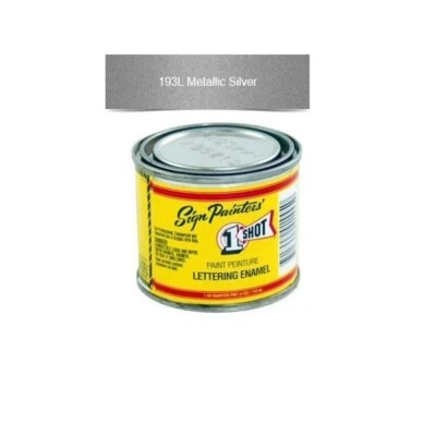 1 Shot 193L 4oz Metallic Silver Lettering Enamel Pinstriping One Shot Paint
