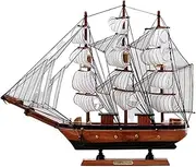 40CM Sailboat Model Simulation Ship Decoration Office Desk TV Cabinet Porch Prop Souvenir Wood Color Men and Women