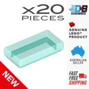 20x Genuine LEGO® - Tile 1x2 (3069b) - Transparent Light Blue - "Water" - NEW