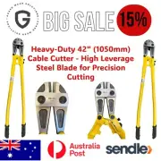 Heavy-Duty 42" (1050mm) Cable Cutter - High Leverage Steel Blade for Precision C