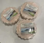 Lot Of 3 Yankee Candle STONY COVE Wax Tart Melts Fresh Aquatic Beach Breeze Musk