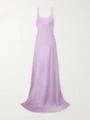 [Victoria Beckham] Victoria Beckham - Cami Open-back Satin Maxi Dress - Purple - UK 6 UK 6 Purple