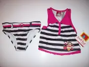 Small Paul Frank Swimsuit Swimwear Girls 2pc 12 Mos Monkey Julius Fruity New