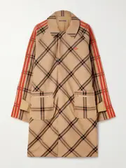 [adidas Originals] adidas Originals - + Wales Bonner Reversible Checked Cotton-twill And Recycled-shell Coat - Brown - large large Brown