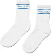 [Hosrnovo] Bride Socks, Something Blue Gifts for Bride to be Socks Gift for Bridal Shower, Bachelorette Party, Engagement and Wedding