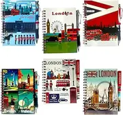 Souvenirs 6 London Notebook HS England Notepad Pen Union Jack British Gift Famous London Landmark A6 Notebooks with matching design pen