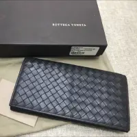 在飛比找蝦皮購物優惠-BOTTEGA VENETA 經典牛皮編織掀蓋萬用長夾(咖啡