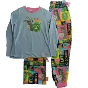 Peter Alexander Jnr Girls Shrek Pyjamas Long Sleeve & Long Pants Size 12 New