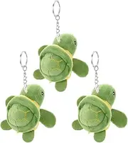 QUMIIRITY 3Pcs Mini Sea Turtle Plush Keychain Adorable Stuffed Animal Pendants for Backpack and Car Decorations Eye Catching Plush Pendant for Collectors