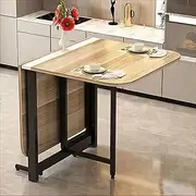 Solid Wood Drop Leaf Dining Table Folding Kitchen Table with Multifunctional Design Extendable and Space Saving Furniture for Kitchen and Living Room