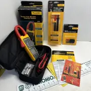 FLUKE 374 TRUE-RMS AC/DC CLAMP METER / PROBE LIGHT/ TYPE K ADAPTOR/ CASE