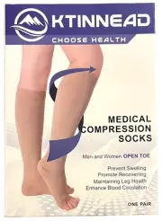 KTINNEAD Medical Compression Socks - Unisex Adult Open Toe - Medium
