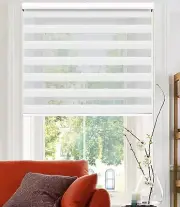 35''x72'' BERYNA HOME White Zebra Blinds: Light Filtering Window Shades