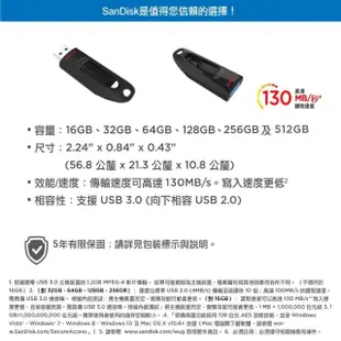 【SanDisk 晟碟】[全新版] 32GB Ultra 隱藏式USB3.0接埠 高速130MB/秒 隨身碟(USB 3.0 高速隨身碟)