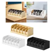 Belt Organizer Wood Shop Storage Box Closet for Bow Tie Sleek 6 Grids Wardrobe