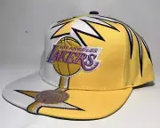 Mitchell & Ness Snapback Cap/Hat Men's Shockwave NBA LA Lakers White/Yellow