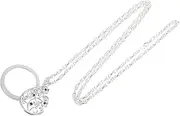 OHPHCALL Magnifying Glass Necklace Jewelry Necklaces Glasses Necklace Fashion Necklace Eyeglass Necklace Magnifying Lens Necklace Rhinestone Trim Magnification Lens Necklace Alloy Silver