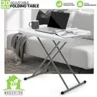 White Folding Protable TV Tray Adjustable Dinner Table Sofa Bed Side Laptop Desk