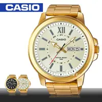 在飛比找momo購物網優惠-【CASIO 卡西歐】金色大方_送禮推薦_時尚不鏽鋼石英男錶