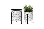 2x Willow & Silk Nested Metal 24/21cm Dragonfly Pot/Planter w/Stands Home Decor