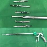 2pc Laparoscopic Bulldog Clamp Forceps 10mm With 6 Clips Surgical Instruments