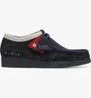 Men Clarks Originals Wallabee Moccasin Denim Shoes Size 12 M Blue White 68843