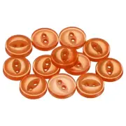 50pcs Orange Round Sewing Buttons 10mm Resin 2-Hole Fish Eye Craft Button