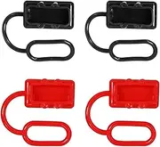 QIOON 4Pcs 50A Plug Connector Protective End Cover Dust Cover Rubber Cover Compatible with 50Amp DC Power Connectors