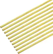 uxcell Brass Rod,Brass Solid Round Rod 1.8mm/0.07inch Diameter 250mm Length Lathe Bar Stock for RC Model DIY Craft Pack of 10