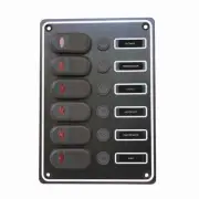 Marine Weatherproof Alloy fused 6x Switch Panel 135mm x 190mm