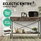 Industrial Style Wooden Hallway Console Table Doorway 2 Drawers Desk Hall Side