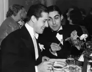 Tyrone Power American film actor eating Don Ameche Sophie Tuc- 1928 Old Photo