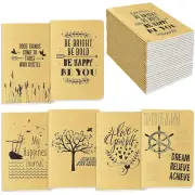 24 Pack Kraft Unlined Notebook Journal Pocket Notebook with 6 Designsin (80 Page