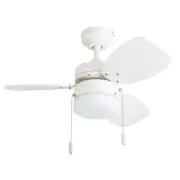 Ocean Breeze Modern 30 Inch Ceiling Fan with Light, Pull Chain LED Indoor Fan...