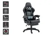 Ergolux Meta Massage Gaming Office Chair with Footrest (Black)