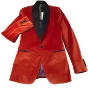 Paul Smith Soho Orange Velvet Extra Slim Fit Dinner Jacket Mens 36R (Italy 46R)