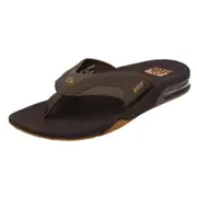 [Reef] Reef Men's Fanning Flip Flops Slippers in Brown/Gum Size 4 4 Brown/Gum