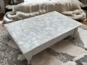 48"x24" White Quartz Stone Dining Table Top Handmade Custom Hallway Furniture